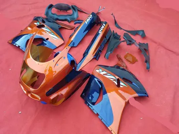 Custom Lauktuvės komplektas KAWASAKI Ninja ZZR1100 93 99 00 01 03 ZZR 1100 1993 M. 2001 M. 2003 M. ABS Orange blue Purvasargiai set+dovanos KA26