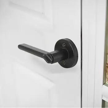 Probrico Juodos spalvos durų Rankenos Vidaus durys Priekinės galinės durys Svirtis su Užrakto Cilindras Home Security medinių durų užraktas