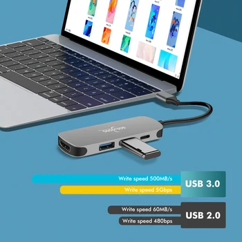 USB Tipo C Hub USB C Apple Macbook, iPad Pro 11 2020 Oro 4 Huawei Matebook PD Įkroviklis Multi USB C Doko Adapteris USB3.0