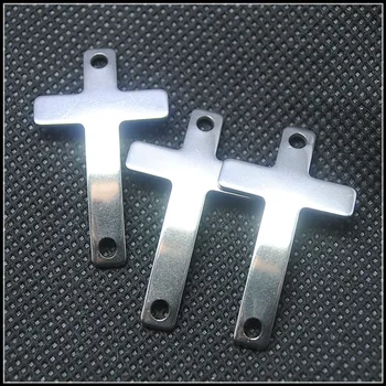 10vnt Nerūdijančio plieno jungtys kryžiaus formos moterų apyrankės jungtys priėmimo priedai 304 plieno, sidabro spalvos