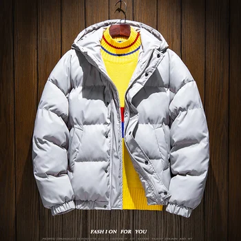 Duona paslaugos vyrų korėjos versija 2019 nauja tendencija medvilnės prarasti stora striukė pora drabužių žiemos paltai Geltona Mėlyna Japonija Stilius