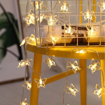 1,5 m 3m 5m 7.5 m LED String Žibintai, Baterijos/Saulės energija Varomas Drugelis Girliandą Atostogų Kalėdų Pasakų žibintai, Vestuvių Šaliai Dekoro