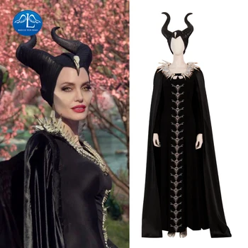 Filmo Maleficent Šeimininke Blogio Tamsoje Ragana Cosplay Angelina Jolie Kostiumas Helovinas Šalis Moterų Kostiumas Pilnas Komplektas Custome Made