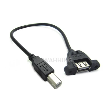 5vnt USB B Male į USB Female Kabelio USB B Prijunkite Spausdintuvo Kabelio Adapteris Jungties Kompiuteryje Panel Mount USB prailginimo Kabelis HY314