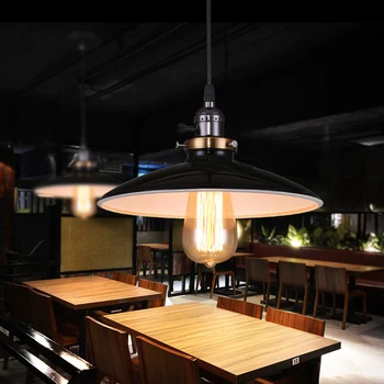Derliaus Sieniniai šviestuvai Retro Pakabukas Lempa, Edison Lemputė E27 Turėtojas Geležies Restorano Baro Kabo virtuvėje Šviesos Armatūra Blizgikliai LED