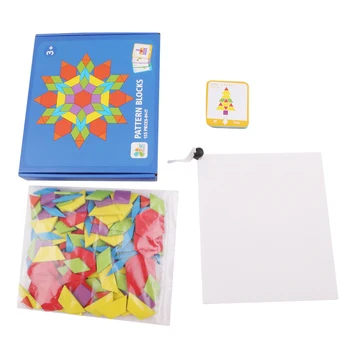 155 VNT Kūrybos Puzzle Žaidimai Švietimo Žaislai Vaikams Dėlionės Mokymosi Vaikai Besivystančiose Mediniai Geometrinės Formos Žaislai