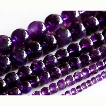 Aukštos Kokybės Natūralios Klasės Ametistas Tamsiai Violetinė Crystal Turas Prarasti Akmens Karoliukai 3-18mm Tinka Papuošalai 15