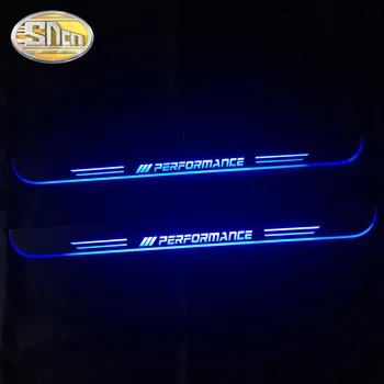 SNCN 4PCS Automobilio LED Durų Slenksčio BMW F30 F31 F35 2012 - 2017 M. 2018 M.-Ultra plonas Akrilo Dinaminis LED Sveiki atvykę Šviesos Nusitrinti Plokštė Pedalas