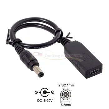 USB 3.1 C Tipo USB-C DC 20V 5.5 2.5 mm & 2.1 mm Kištuką PD Emuliatorius Sukelti Įkrovimo Kabelis Nešiojamas kompiuteris