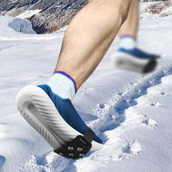 7 Danties Silikono Neleidžiančioms Slysti Ledo Gripper Smaigalys Anti-slidinėjimas Kapliukai Batai Padengti neslidžia Shoesets Dėvėti, atsparus Avalynės priedai