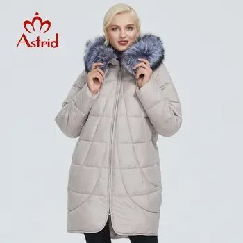 2019 Astrid žiemos striukė moterims, su lapės kailio apykaklė dizaino ilgas storas medvilnės drabužių mados šiltas moterų parko AR-9179
