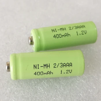 JAV 50PCS 400mah 1.2 V 2/3AAA ni-mh baterija skaičius 2/3 AAA nimh ląstelių be litavimo skirtukai kaiščiai LED saulės žibintas