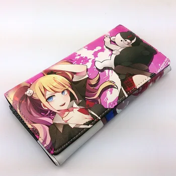 Ilgai stiliaus PU piniginė su spalvinga spausdinti Anime/Žaidimų Monokuma/ Danganronpa Kirigiri Kyouko