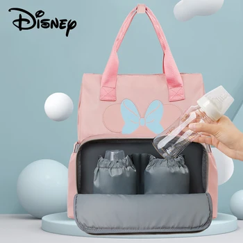 Disney Mickey Vystyklų Krepšys USB Šildymo Vandeniui Šlapias Maišas Kelionės Vežimėlis Didelės Talpos, Kūdikių Priežiūros Krepšys, Kuprinė Mama Sauskelnių Maišas Naujas