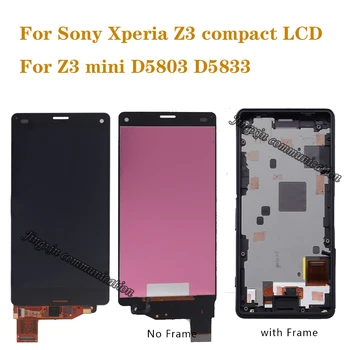4.6 colių AAA ekranas Sony Xperia Z3 kompaktiškas LCD jutiklinis ekranas skaitmeninis keitiklis pakeisti Z3 mini D5803 D5833 LCD remontas, dalys