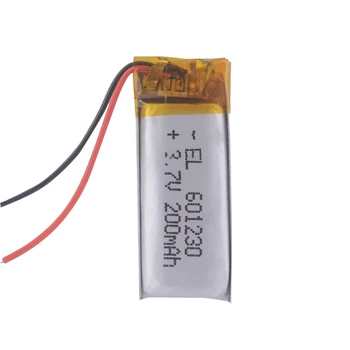 Polimero ličio baterija 3.7 V, 601230 200mah prestigio dvr 585 Bluetooth 