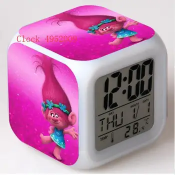 Troliai Animacinių filmų Žadintuvas Vaikams, Žaislai, Led reloj despertador skaitmeninis laikrodis-žadintuvas elektroninių pabusti šviesos stalo reveil wekker