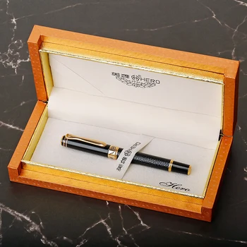 Noble Black Fontanas Pen 0,5 mm Iridium Taškas Aukso Įrašą Kūrybos Metalo Dovana Rašiklių Verslo Biuras su Dovanų Dėžutė