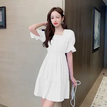 Suknelė Moterų 2020 Naujas Vasaros Trumpomis Rankovėmis Plius Dydis Drabužiai Aukštos Kokybės Kawaii Korėjos Stiliaus Kieta Apranga
