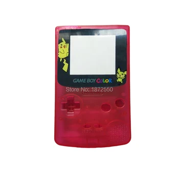 Karšto Parduoti Tik Objektyvas Aišku, Rožinė Spalva, Plastikinis Korpusas Atveju Padengti GameboyColor GBCGB Su Gumos Pagalvėlės Berniukas Spalva Žaidimų Konsolės