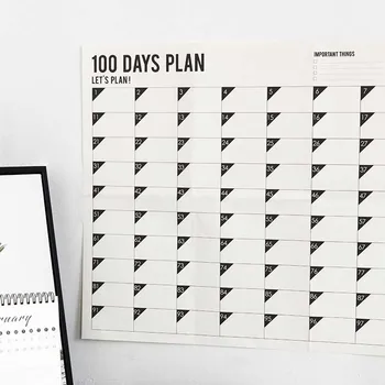 1 Mėnuo-100 Dienų 2020 M. Sieninis Kalendorius Savarankiškai Drausmės Tvarkaraštis Kasdien kas Savaitę kas Mėnesį Skylių Tikslą Dirbti Mokyklos Buveinė