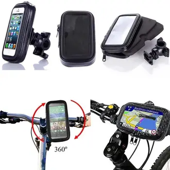 Motociklas Dviratis Telefono Laikiklis Mobiliesiems Paramos Stovėti Rankenos Laikiklis iphone X 8 Plus SE GPS Telefonas atsparus Vandeniui Krepšys Dangtis
