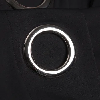 Darbo Drabužiai Suknelė Moterų Plius Dydis 2020 Metų Vasaros Black Midi Slydimo Suknelės Austi Seksualus Aukštos Padalinta Metaliniais Žiedais Puošti Šoninių Kišenių