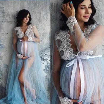 Naujas 2020 Elegantiškas Moterų Motinystės Suknelė Ilgai Nėrinių Suknelė Maxi Nėščia Fotografijos Prop