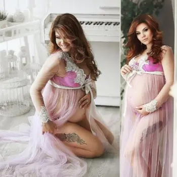 Naujas 2020 Elegantiškas Moterų Motinystės Suknelė Ilgai Nėrinių Suknelė Maxi Nėščia Fotografijos Prop