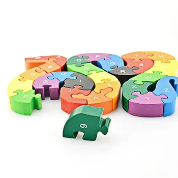 26 Vnt. Medinių Žaislų Gyvatė Dėlionės rūmuose waldorf Montessori Žaislai, Edukaciniai Žaislai, Dėlionės 3d