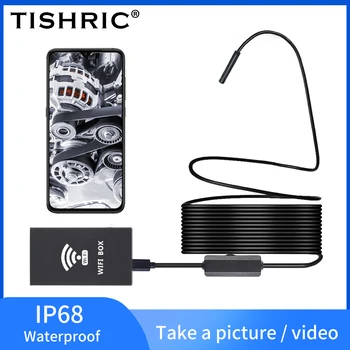 TISHRIC Endoskopą Kamera HD 1200P 8mm IP68 Minkštas Kabelis, Vamzdynų Kamera Tikrinimo Ekranas Wifi Endoskopą Kamera, Skirta 