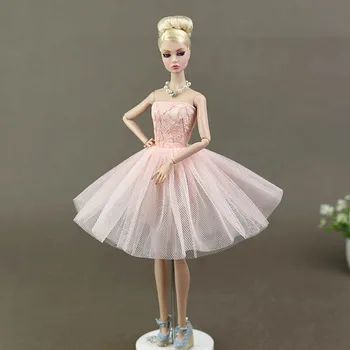 Lėlės Priedai Kostiumas Baleto Off Peties Suknelė Barbie Lėlės Nėrinių Tinkleliu Sijonas, Suknelė Drabužius Barbie Mergaičių Dovana Vaikams Žaislas