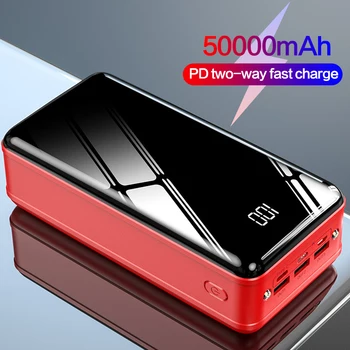 50000mAh Galia Banko Greito Įkrovimo Powerbank Tipas-C 4 USB LED Ekranas, Dual USB Nešiojamas Įkroviklis Išorės Baterija xiaomi