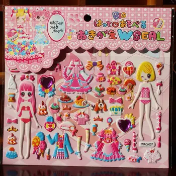 1pcs 3D stereo princesė Kawaii Animacinių filmų Mergina lėlės Vaikas lipdukai, Kanceliarinės prekės Nauja 