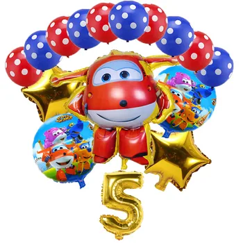 16Pcs 3D Super Sparnus Balionas Jett balionai žaislai, Gimtadienio 32 colių Numeris Dot Latekso Dekoracijos vaikams Balionai prekes