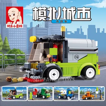 4Pcs/daug Simcity Savivaldybių Transporto priemonių, Automobilių Statybinių Blokų Rinkinius Brinquedos Playmobil Kūrėjas Plytų Švietimo Žaislai Vaikams