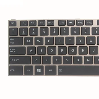 Naujas JAV Nešiojamojo kompiuterio klaviatūrą skirtą Toshiba Satellite U40-A U40T-A U45-A U45T-A BE45-Juoda Klaviatūra su sidabro rėmo NR. apšvietimas