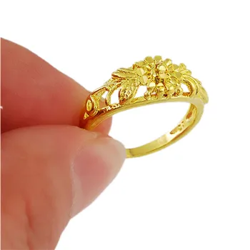 Subtili Gėlių Piršto Žiedą, Aukso Spalvos Prekės bižuterijos Žiedas Anel Valentino Dienos Dovanos R009