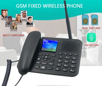 Multi Kalbų Belaidžiai Telefonai su Spalvinga LCD GSM SIM Kortelė 2G 3G 4G Bevielio Fiksuoto Telefono Darbastalio Telefono Office Home