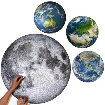 Aplink Mėnulį Ir Žemę Puzzle 1000 Vienetų Sunku Suaugusiųjų Dėlionės, Žaislai Vaikams mokomieji Žaislai 1000pcs Mėnulis Dėlionės