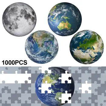 Aplink Mėnulį Ir Žemę Puzzle 1000 Vienetų Sunku Suaugusiųjų Dėlionės, Žaislai Vaikams mokomieji Žaislai 1000pcs Mėnulis Dėlionės