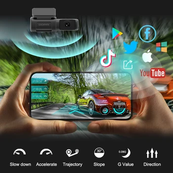 DDPAI Brūkšnys Cam Mini 5 UHD DVR Android Automobilio Kamera 4K Build-in Wifi GPS 24H Stovėjimo 2160P Auto Vairuoti Transporto priemonės Vaizdo Recroder Mini5
