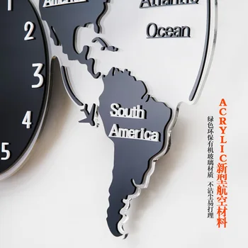 120CM Didelis Pasaulio Žemėlapis Sieninis Laikrodis Modernus 3d Akrilo Laikrodžiai Sienos, Namų Dekoro Kambarį Silent Sieninio Laikrodžio Mechanizmas Siųsti FZ592