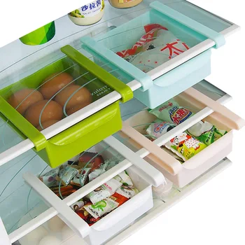 4 spalvų Reguliuojamas Ir Tampus Šaldytuvas Organizatorius Šviežių Tarpiklis Sluoksnis stalčiuko Stalčių Krepšelį Šaldytuvas Pull-out Stalčiai