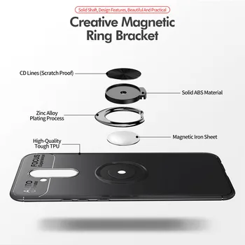 Metalo Žiedas Laikiklis Anti-drop Minkštas Silikoninis Telefono dėklas, Skirtas 