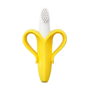 Kūdikių Silikono Mokymo dantų šepetėlį BPA Free Bananų Formos Saugus Krapinėjimas Teether Kramtyti Žaislus Kramtyti Žiedas Dovana Kūdikiui Baby Kramtomoji