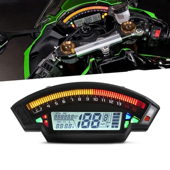 Motociklų 14000rpm LCD Skaitmeninis Odometras Tachometras, Spidometras 1/2/4 Cilindrai