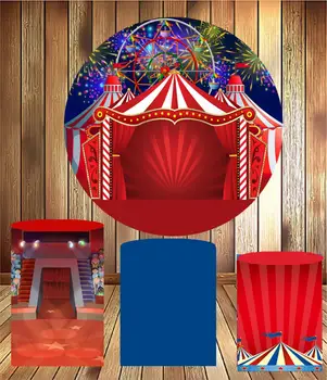 Karnavalas žaidimų palapinė Turas ratas skydo fone vaikams gimtadienio dekoro desertas stalo audinio, 3 cilindrų, plinth dangtis