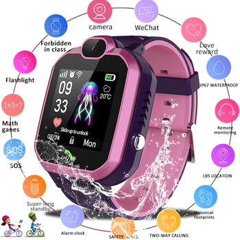 LIGE Naujų Vandeniui Smart Žiūrėti Vaikams LBS Bazinės Stoties Nustatymo Laikrodžiai Vaikų Smart Žiūrėti Vaizdo Skambučių Vaikas smartwatch