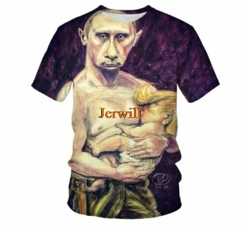 T-Shirt Putinas Koziris Tatuiruotės Vladimiras Kapitalizmas Rusijoje Naujos Spausdinti Marškinėlius Mens
